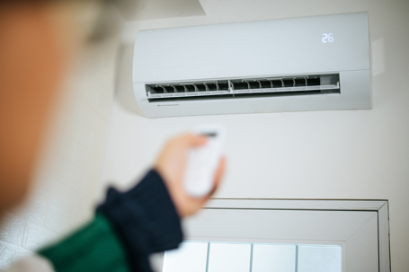 turning on air conditioner