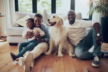 family and dog